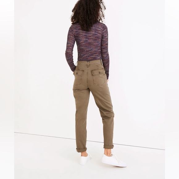 Madewell The Petite Perfect Vintage Straight Workwear Pants in Capers - Picture 3 of 8